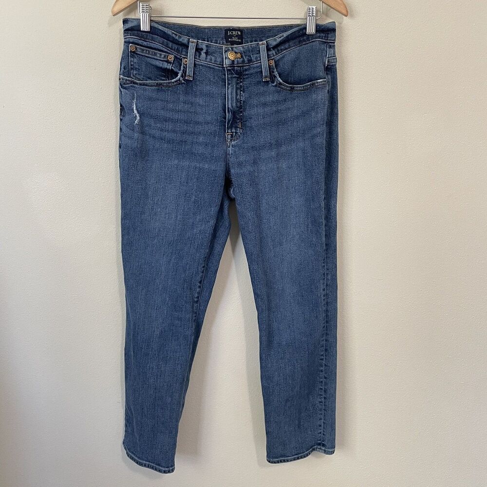 J Crew Slim Boyfriend Jeans Women’s Size 29 Medium Wash Denim Lightly Distressed